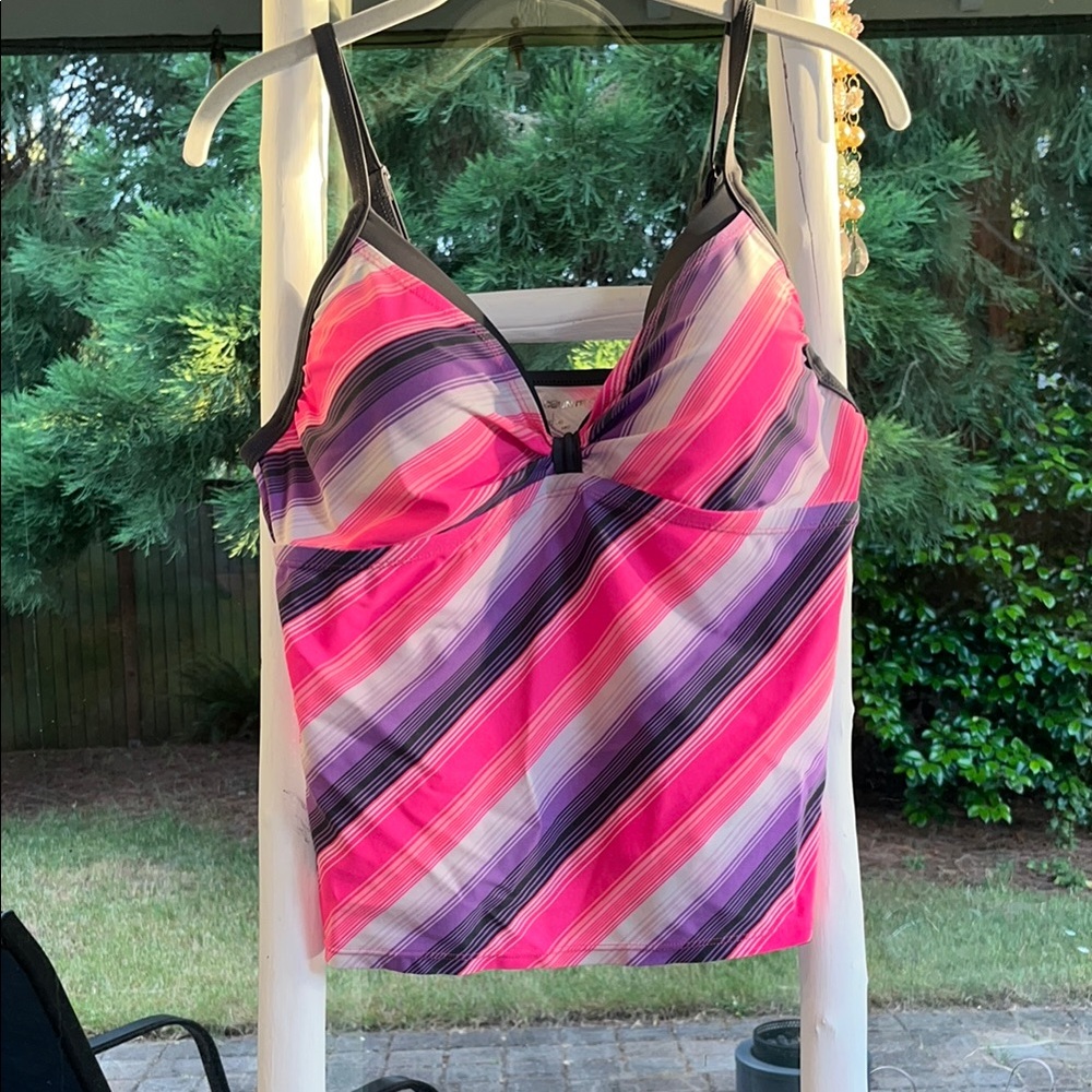 Free Country Pink and Purple Striped Swim Set